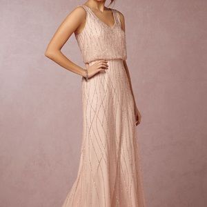 BHLDN Adrianna Papell blush Brooklyn dress
